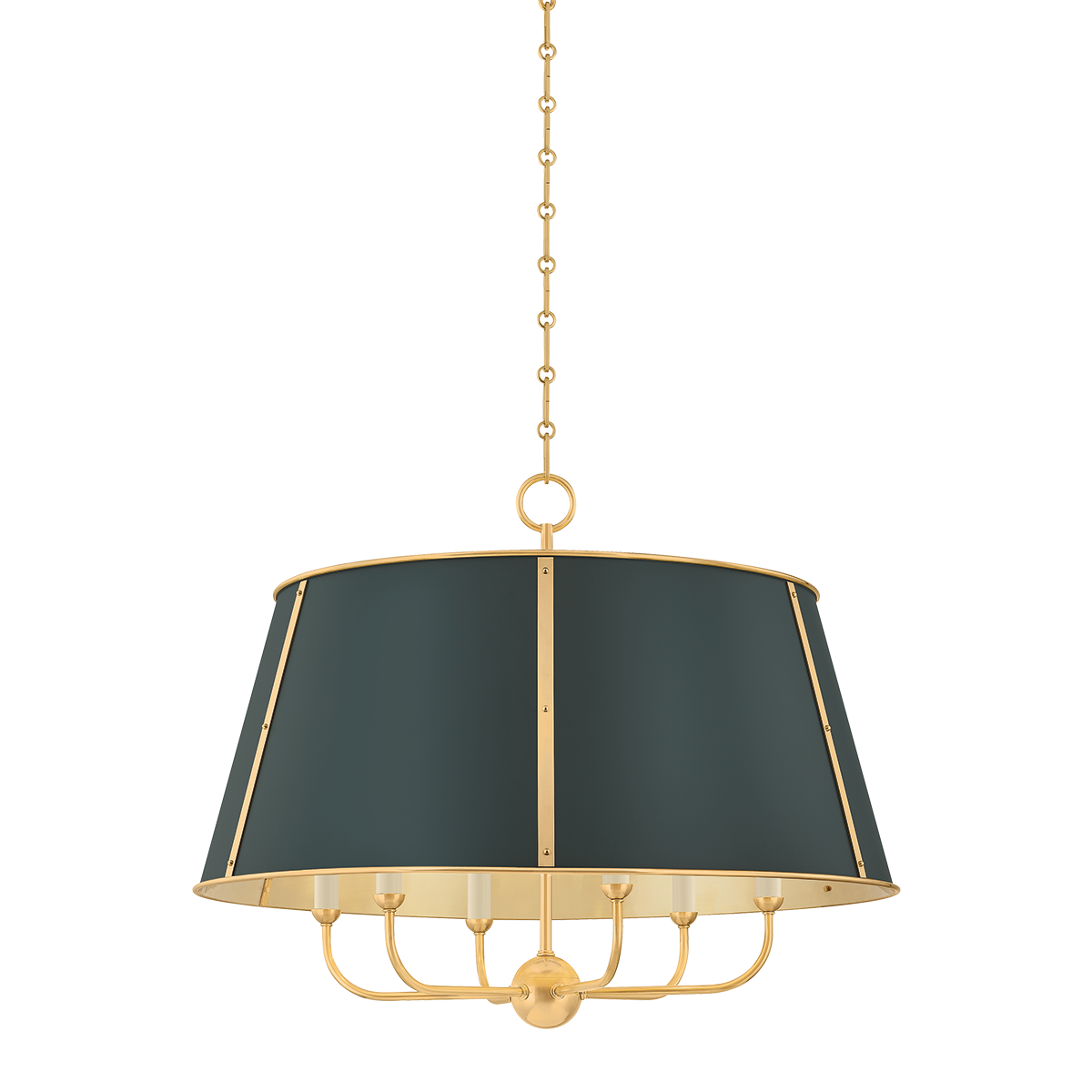 Hudson Valley Lighting Cambridge AGED BRASS/SOFT STUDIO GREEN 28.5W x 23H Chandelier