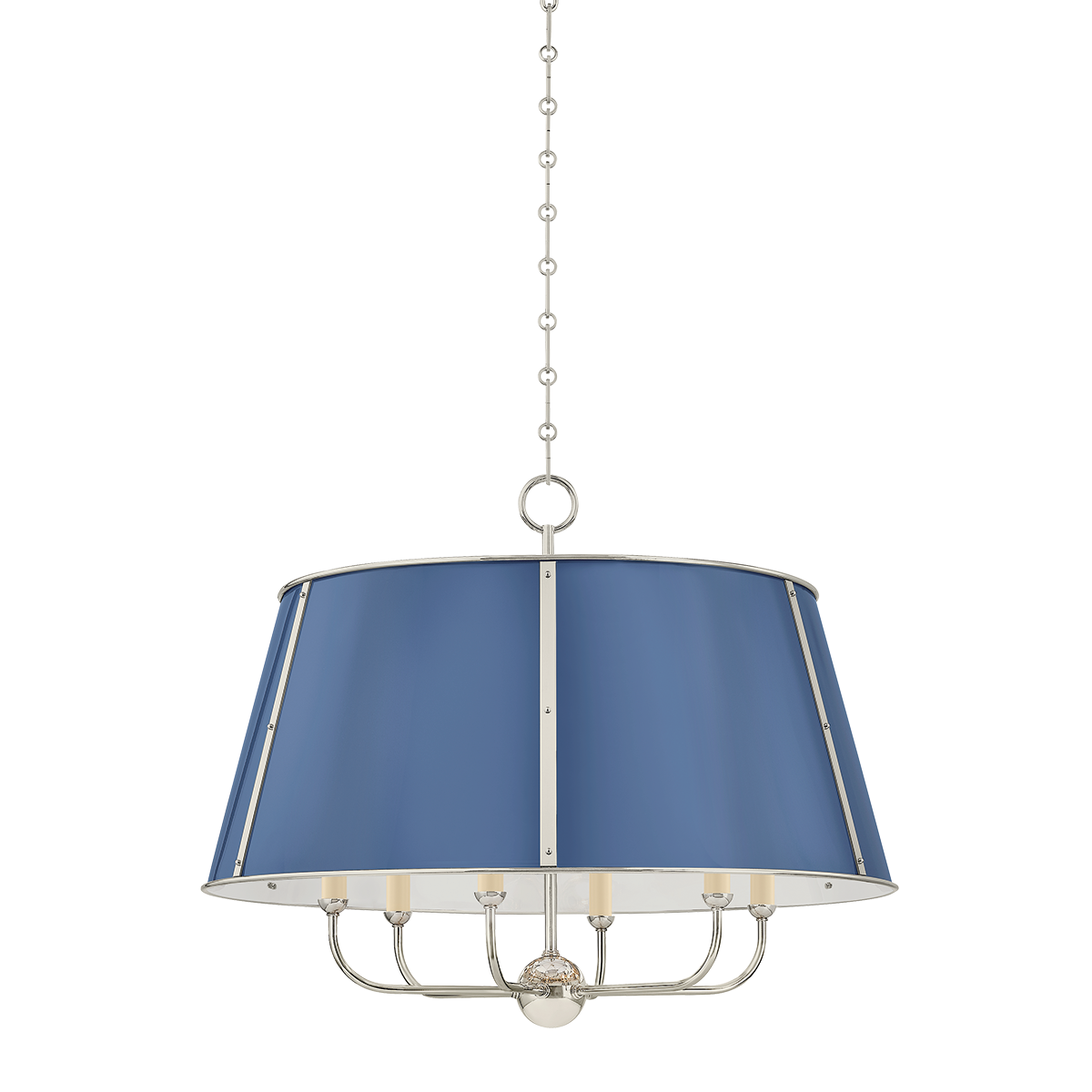 Hudson Valley Lighting Cambridge POLISHED NICKEL/SOFT FRENCH BLUE 28.5W x 23H Chandelier