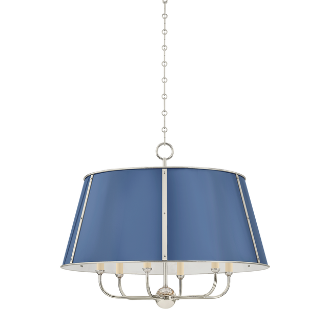 Hudson Valley Lighting Cambridge POLISHED NICKEL/SOFT FRENCH BLUE 28.5W x 23H Chandelier