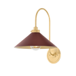 Hudson Valley Lighting Clivedon AGED BRASS/SOFT CRIMSON 12W x 16H Wall Sconce