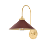 Hudson Valley Lighting Clivedon AGED BRASS/SOFT CRIMSON 12W x 16H Wall Sconce
