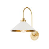 Hudson Valley Lighting Clivedon Aged Brass/off White 12W x 12L x 16H Wall Sconce