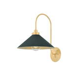 Hudson Valley Lighting Clivedon AGED BRASS/SOFT STUDIO GREEN 12W x 16H Wall Sconce