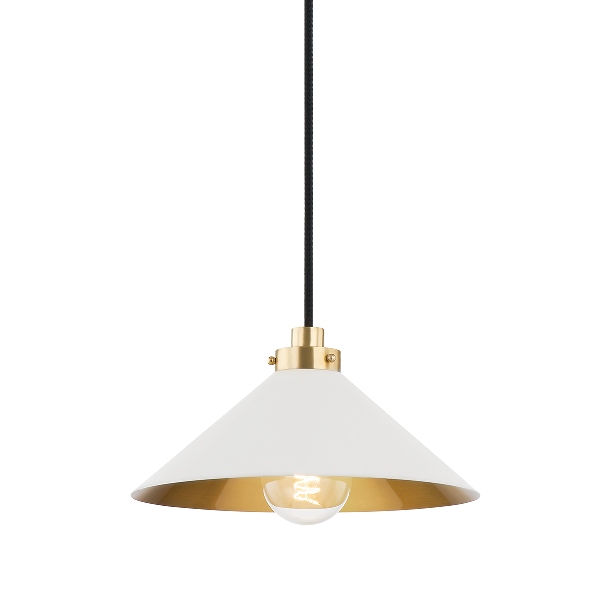 Hudson Valley Lighting Clivedon Aged Brass/off White 12W x 12L x 6.5H Pendant