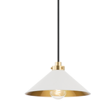 Hudson Valley Lighting Clivedon Aged Brass/off White 12W x 12L x 6.5H Pendant