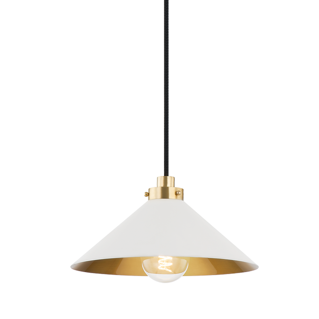 Hudson Valley Lighting Clivedon Aged Brass/off White 12W x 12L x 6.5H Pendant