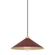 Hudson Valley Lighting Clivedon AGED BRASS/SOFT CRIMSON 20W x 8.5H Pendant