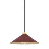 Hudson Valley Lighting Clivedon AGED BRASS/SOFT CRIMSON 20W x 8.5H Pendant