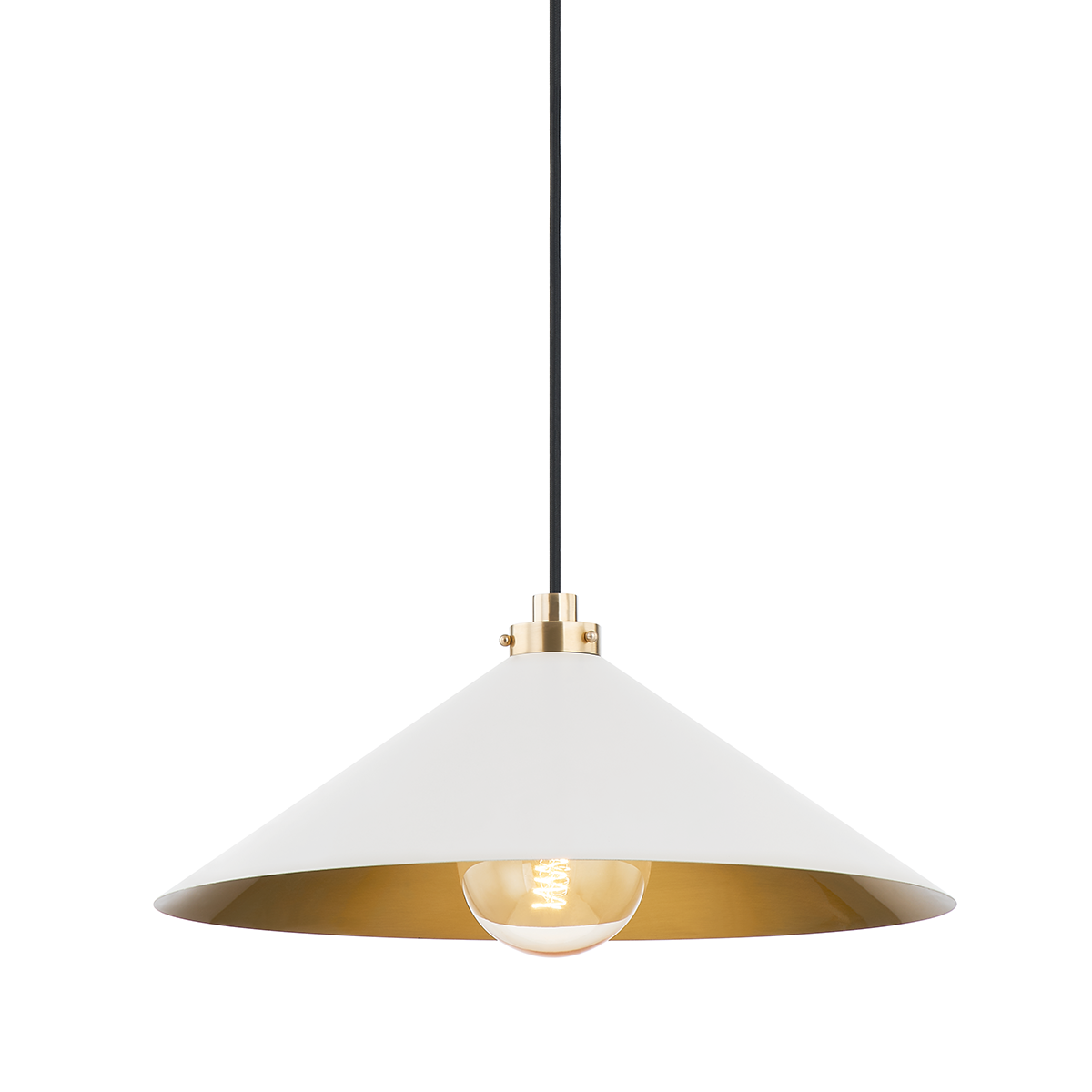 Hudson Valley Lighting Clivedon Aged Brass/off White 20W x 20L x 8.5H Pendant