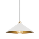 Hudson Valley Lighting Clivedon Aged Brass/off White 20W x 20L x 8.5H Pendant