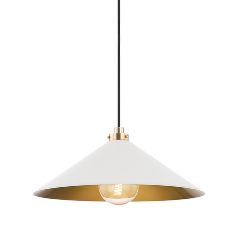 Hudson Valley Lighting Clivedon Aged Brass/off White 20W x 20L x 8.5H Pendant