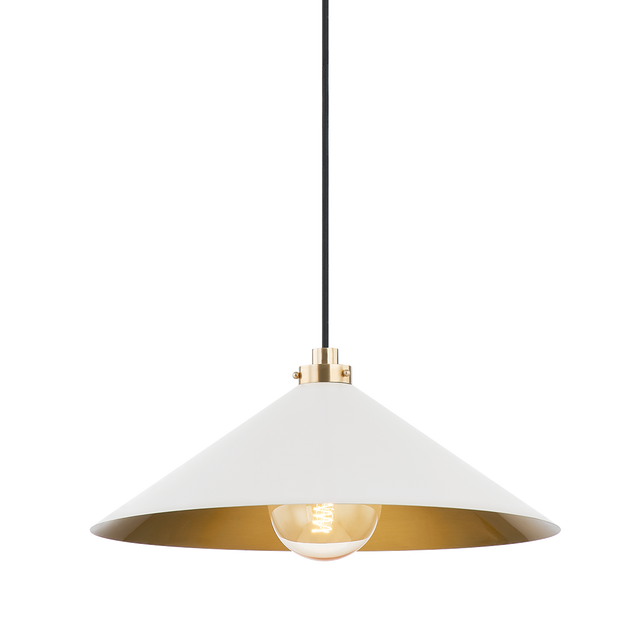 Hudson Valley Lighting Clivedon Aged Brass/off White 20W x 20L x 8.5H Pendant