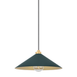 Hudson Valley Lighting Clivedon AGED BRASS/SOFT STUDIO GREEN 20W x 8.5H Pendant