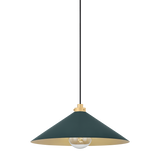 Hudson Valley Lighting Clivedon AGED BRASS/SOFT STUDIO GREEN 20W x 8.5H Pendant