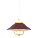 Hudson Valley Lighting Clivedon AGED BRASS/SOFT CRIMSON 27.5W x 20.25H Chandelier