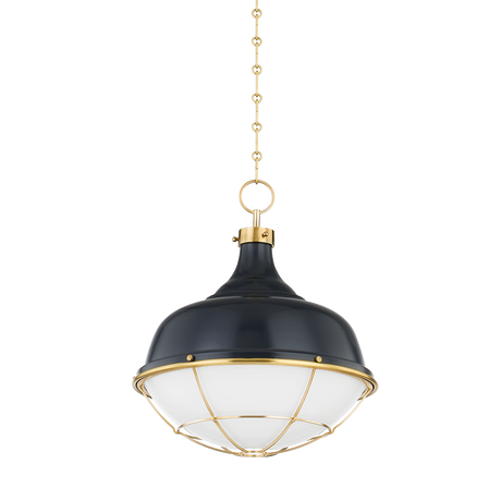Hudson Valley Lighting Holkham Aged Brass/darkest Blue 18W x 18L x 20.5H Pendant