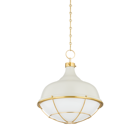 Hudson Valley Lighting Holkham Aged Brass/off White 18W x 18L x 20.5H Pendant