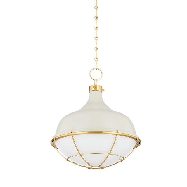 Hudson Valley Lighting Holkham Aged Brass/off White 18W x 18L x 20.5H Pendant