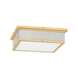 Hudson Valley Lighting Ashdown AGED BRASS/OFF-WHITE 14W x 14L x 4H Flush Mount