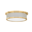 Hudson Valley Lighting Ashdown AGED BRASS/OFF-WHITE 14W x 4H Flush Mount