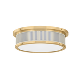 Hudson Valley Lighting Ashdown AGED BRASS/OFF-WHITE 14W x 4H Flush Mount