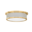 Hudson Valley Lighting Ashdown AGED BRASS/OFF-WHITE 14W x 4H Flush Mount