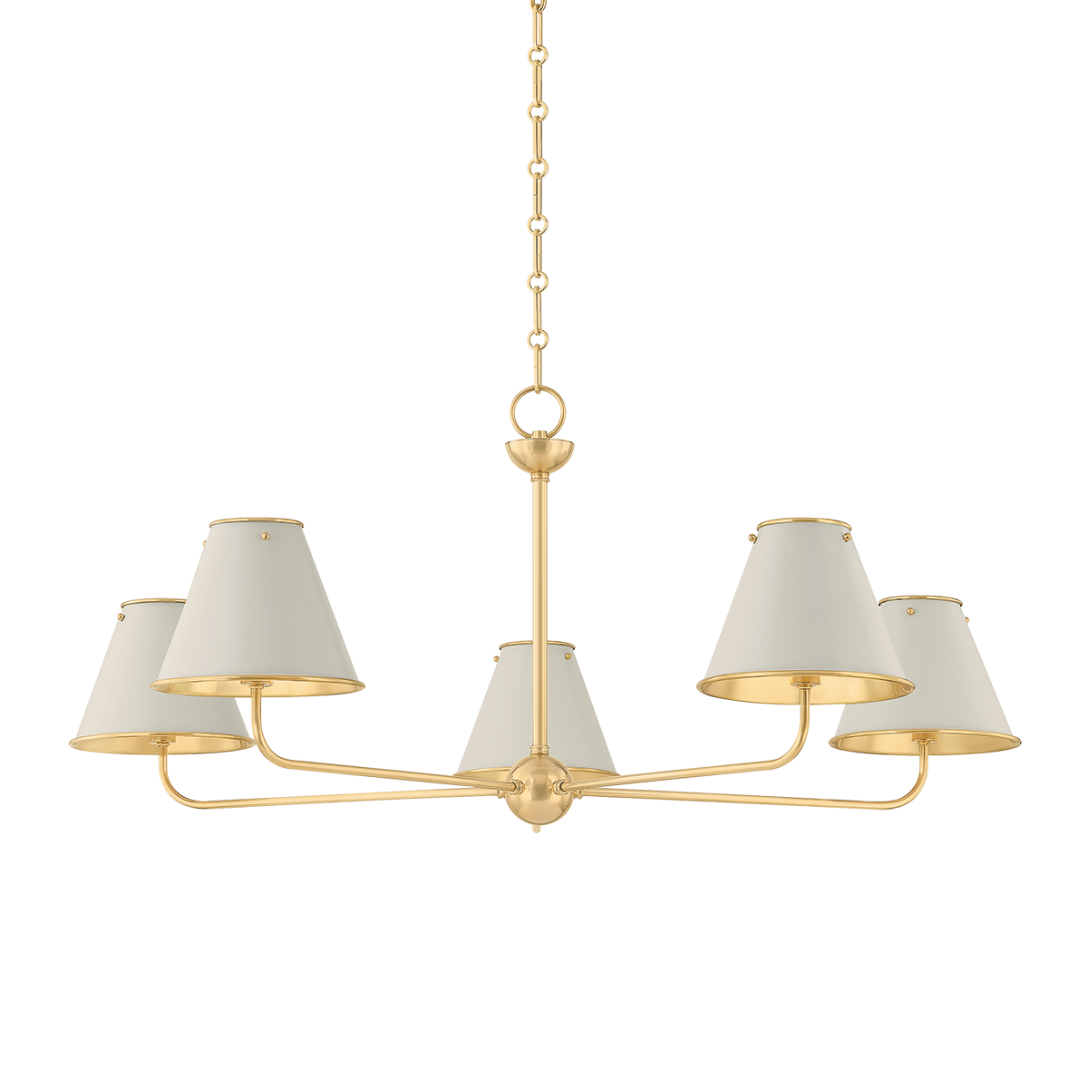 Hudson Valley Lighting Burghley AGED BRASS/OFF-WHITE 43W x 18.25H Chandelier