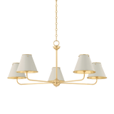 Hudson Valley Lighting Burghley AGED BRASS/OFF-WHITE 43W x 18.25H Chandelier