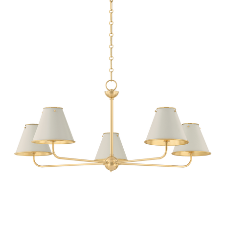 Hudson Valley Lighting Burghley AGED BRASS/OFF-WHITE 43W x 18.25H Chandelier