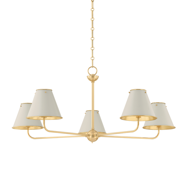 Hudson Valley Lighting Burghley AGED BRASS/OFF-WHITE 43W x 18.25H Chandelier