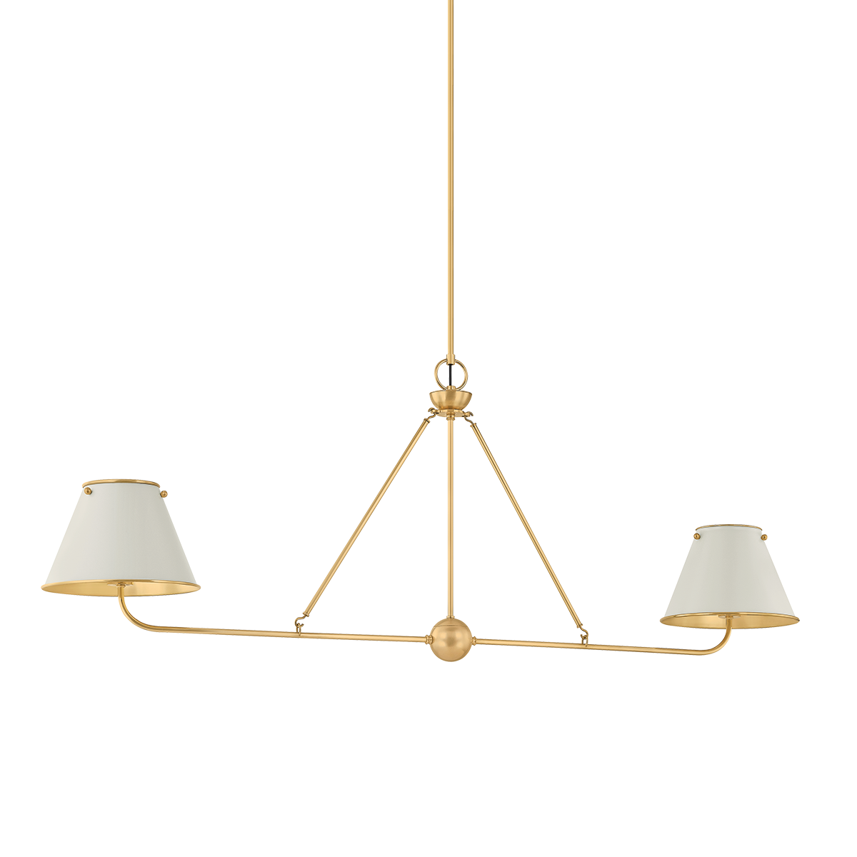 Hudson Valley Lighting Burghley AGED BRASS/OFF-WHITE 54.25W x 10L x 21H Trim