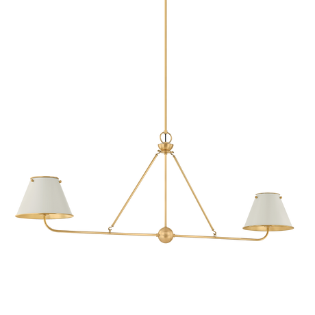 Hudson Valley Lighting Burghley AGED BRASS/OFF-WHITE 54.25W x 10L x 21H Trim