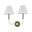 Hudson Valley Lighting Wedgewood AGED BRASS/SOFT STUDIO GREEN 19W x 16H Wall Sconce