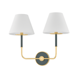 Hudson Valley Lighting Wedgewood AGED BRASS/SOFT STUDIO GREEN 19W x 16H Wall Sconce