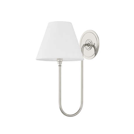 Hudson Valley Lighting Hawthorne POLISHED NICKEL 7.75W x 15H Wall Sconce