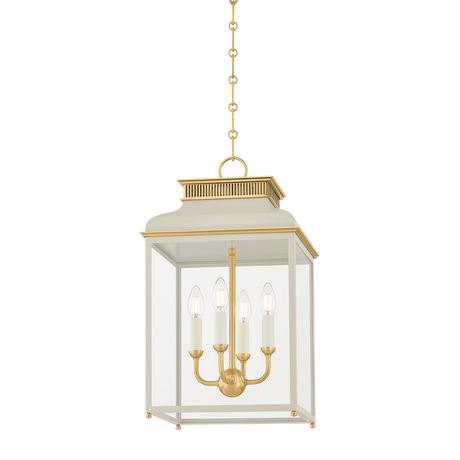 Hudson Valley Lighting Houghton AGED BRASS/OFF-WHITE 12.75W x 12.75L x 22.25H Candleholder