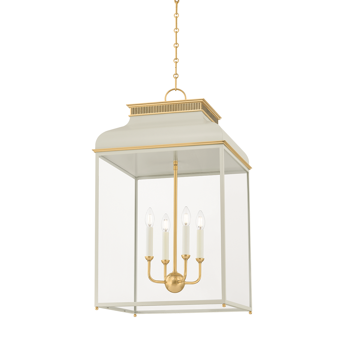 Hudson Valley Lighting Houghton AGED BRASS/OFF-WHITE 19W x 19L x 32.75H Candleholder