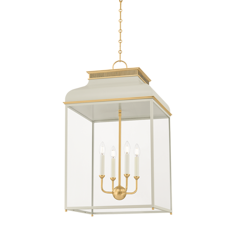 Hudson Valley Lighting Houghton AGED BRASS/OFF-WHITE 19W x 19L x 32.75H Candleholder