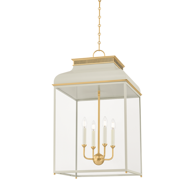 Hudson Valley Lighting Houghton AGED BRASS/OFF-WHITE 19W x 19L x 32.75H Candleholder