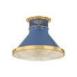 Hudson Valley Lighting Highclere AGED BRASS/SOFT FRENCH BLUE 12.75W x 9.75H Flush Mount