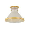 Hudson Valley Lighting Highclere AGED BRASS/OFF-WHITE 12.75W x 9.75H Flush Mount