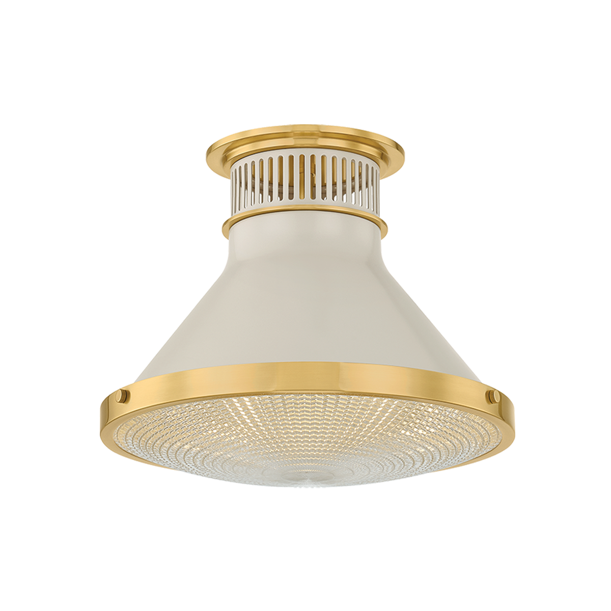 Hudson Valley Lighting Highclere AGED BRASS/OFF-WHITE 12.75W x 9.75H Flush Mount