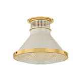 Hudson Valley Lighting Highclere AGED BRASS/OFF-WHITE 12.75W x 9.75H Flush Mount