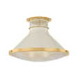 Hudson Valley Lighting Highclere AGED BRASS/OFF-WHITE 17.75W x 12.25H Flush Mount