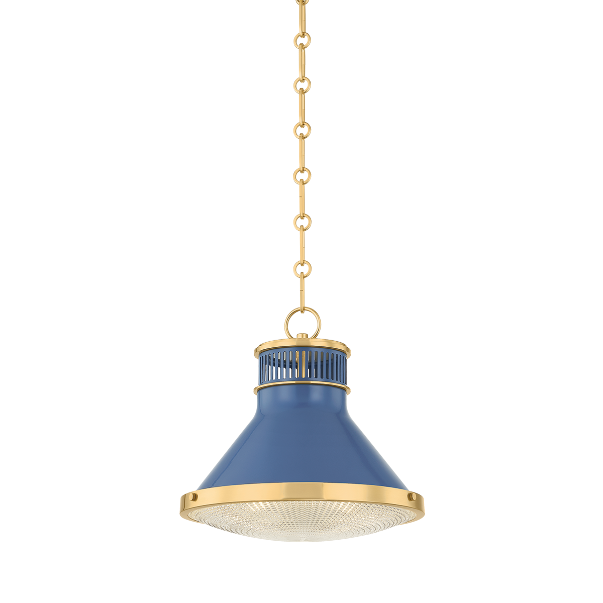 Hudson Valley Lighting Highclere AGED BRASS/SOFT FRENCH BLUE 12.75W x 12H Pendant