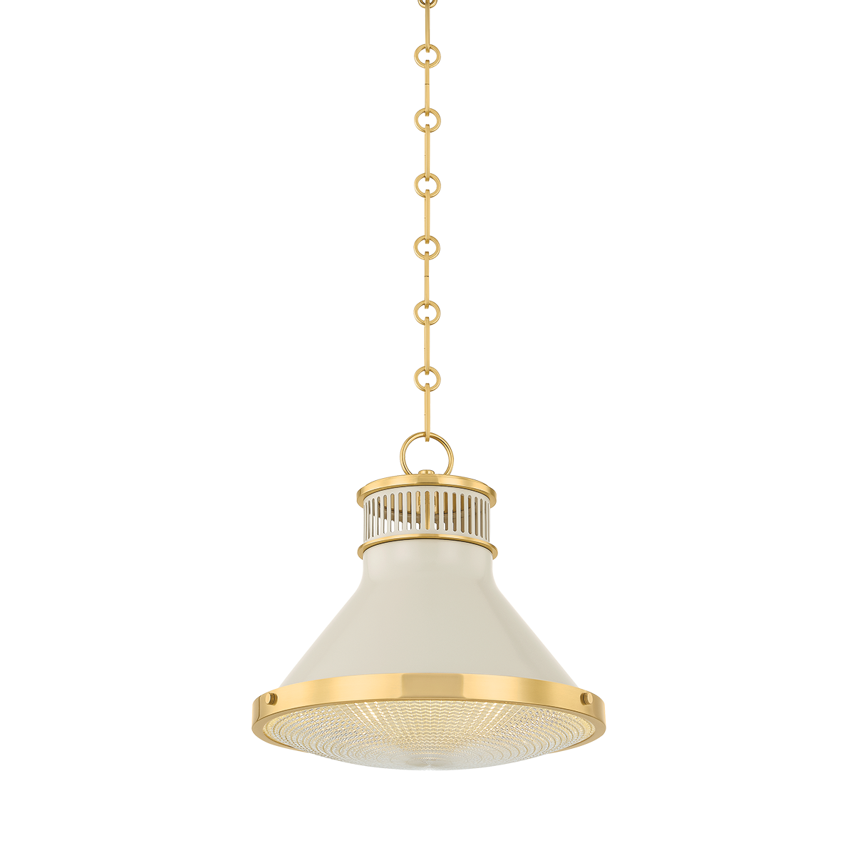 Hudson Valley Lighting Highclere AGED BRASS/OFF-WHITE 12.75W x 12H Pendant