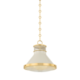 Hudson Valley Lighting Highclere AGED BRASS/OFF-WHITE 12.75W x 12H Pendant