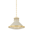 Hudson Valley Lighting Highclere AGED BRASS/OFF-WHITE 17.75W x 14.5H Pendant