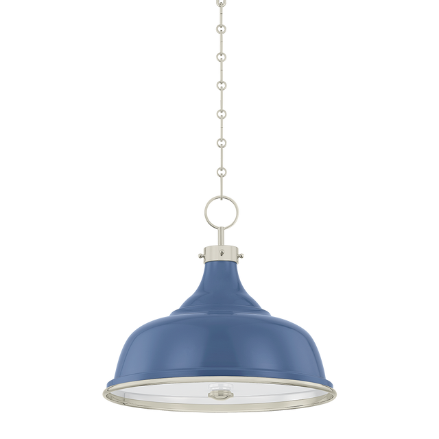 Hudson Valley Lighting Painted No. 1 POLISHED NICKEL/SOFT FRENCH BLUE 18.25W x 16H Pendant
