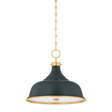 Hudson Valley Lighting Painted No. 1 AGED BRASS/SOFT STUDIO GREEN 18.25W x 16H Pendant